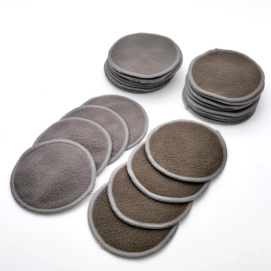 Reusable Bamboo Makeup Remover Pads - 12 Pack Washable Cotton Rounds