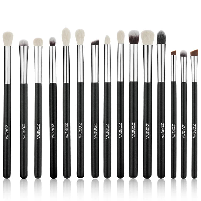 ZOREYA 7 Piece Black Makeup Brush Set - Eye & Face Kit