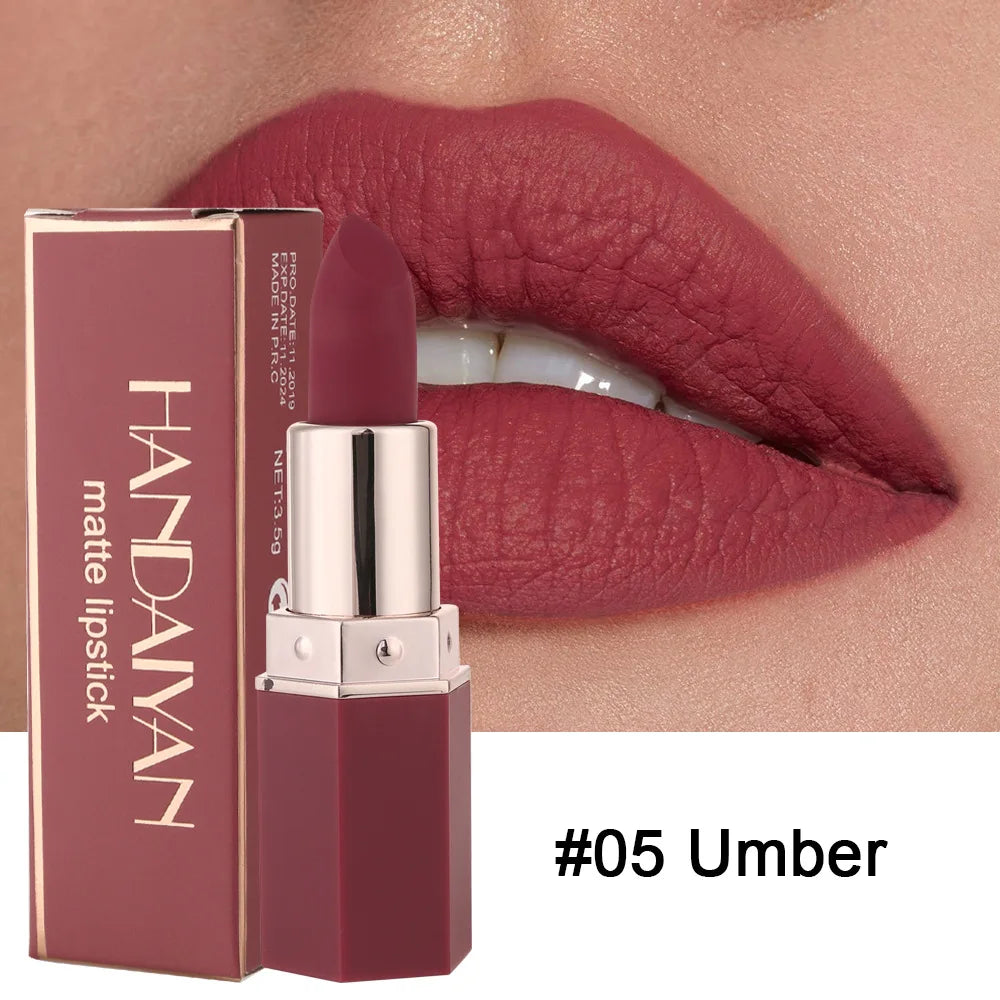 Handaiyan 6 Color Matte Lipstick Set 3.5g - Waterproof Velvet Nude