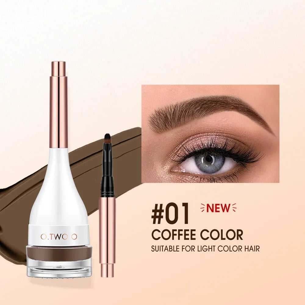 O.TWO.O Eyebrow Pomade - Waterproof Long Lasting Brow Gel with Brush