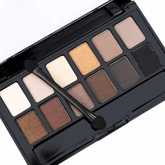 Professional 12-Color Eyeshadow Palette - Natural Shimmer Matte Nudes 9.6g