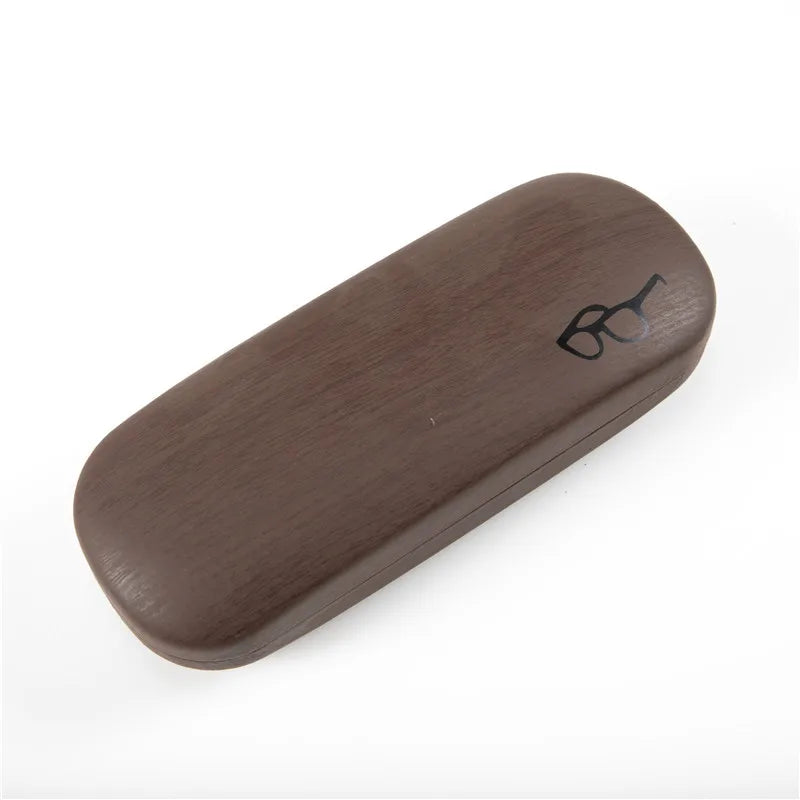 Hard Glasses Case - Wood Grain Eyeglass Protector for Reading Glasses