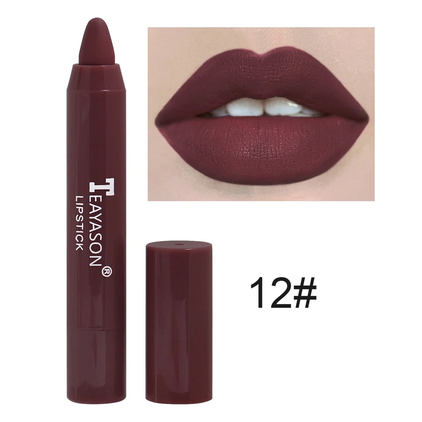Velvet Matte Lipstick Pencil - Waterproof Lip Liner (12 Colors)