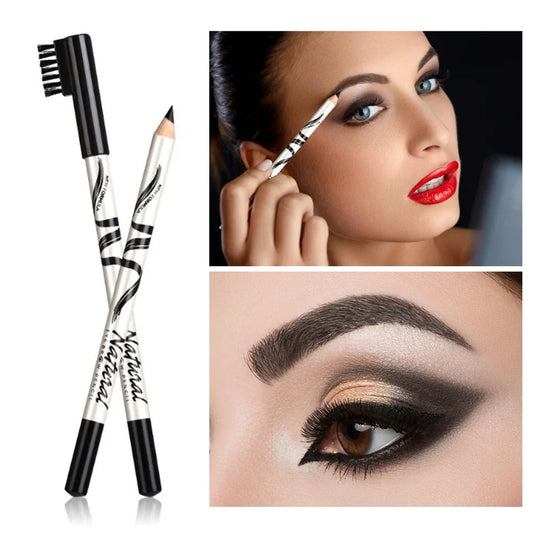 Waterproof Eyebrow Pencil - Long-Lasting Brown & Black