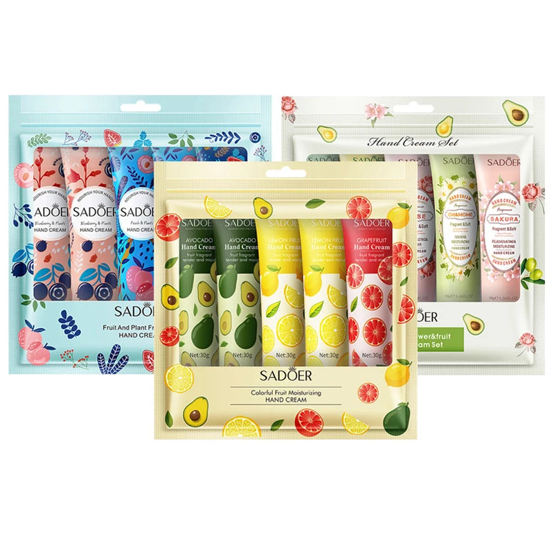 Avocado & Sakura Hand Cream Set - Moisturizing Repair Treatment (15 Pieces)