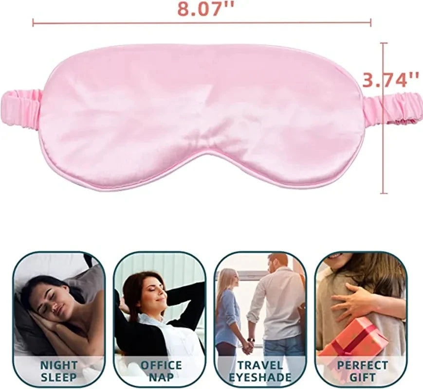 Silk Sleep Eye Mask - Soft Blackout Eyeshade for Travel and Rest