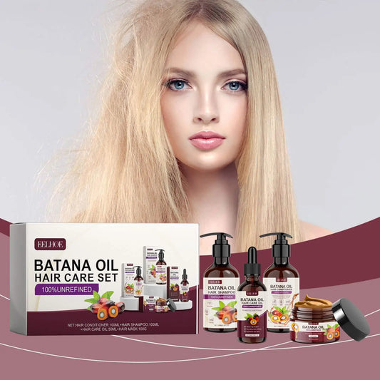Batana Oil Hair Care Set - Volumizing Repair Treatment for Frizz & Split Ends