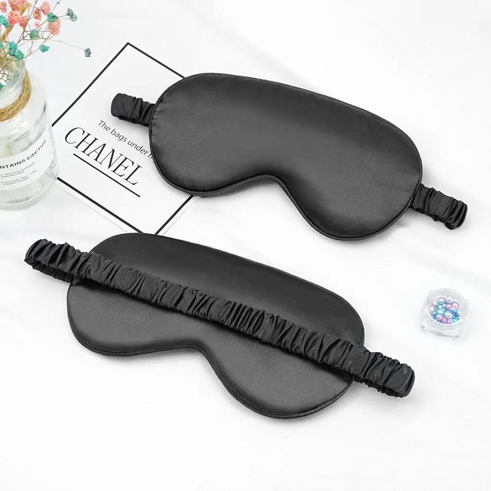 Silk Sleep Eye Mask - Soft Blackout Eyeshade for Travel and Rest