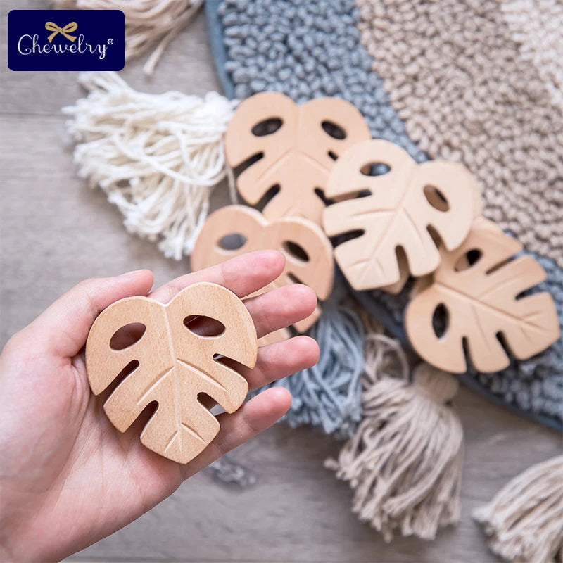 Wooden Animal Teether Set - Natural Beech Wood (10 Pieces)