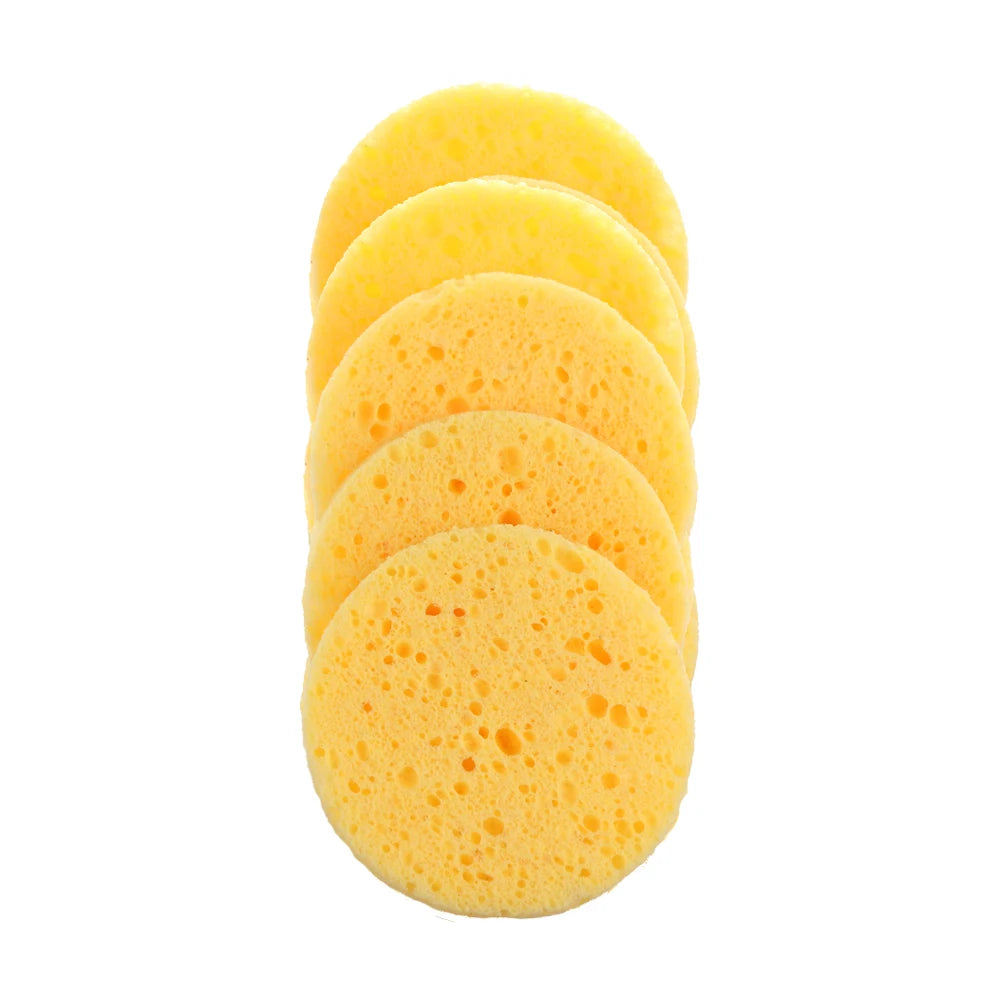 Natural Wood Pulp Makeup Sponge - Cellulose Cosmetic Puff Set