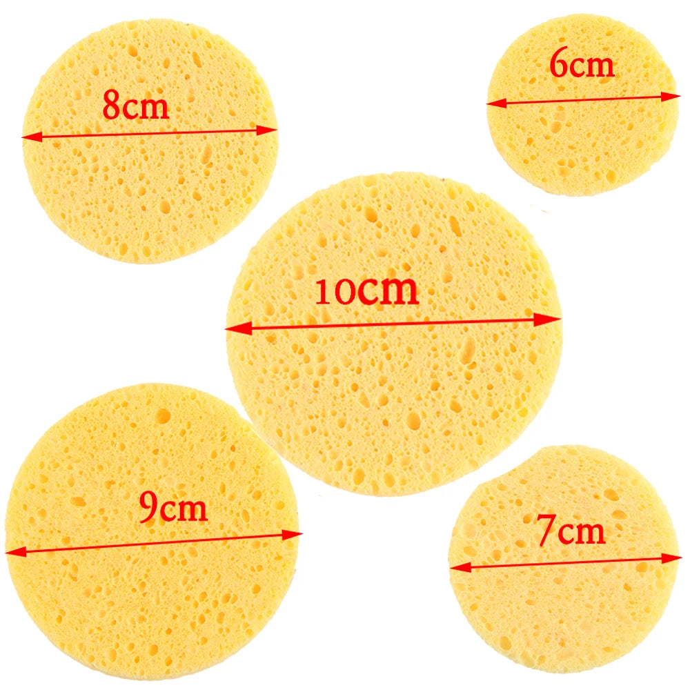 Natural Wood Pulp Makeup Sponge - Cellulose Cosmetic Puff Set