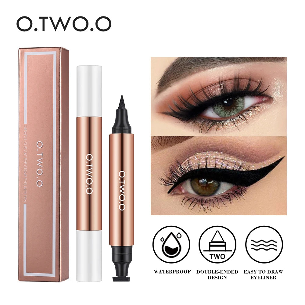 O.TWO.O Double-Ended Eyeliner Stamp Pen - Waterproof Fast Dry
