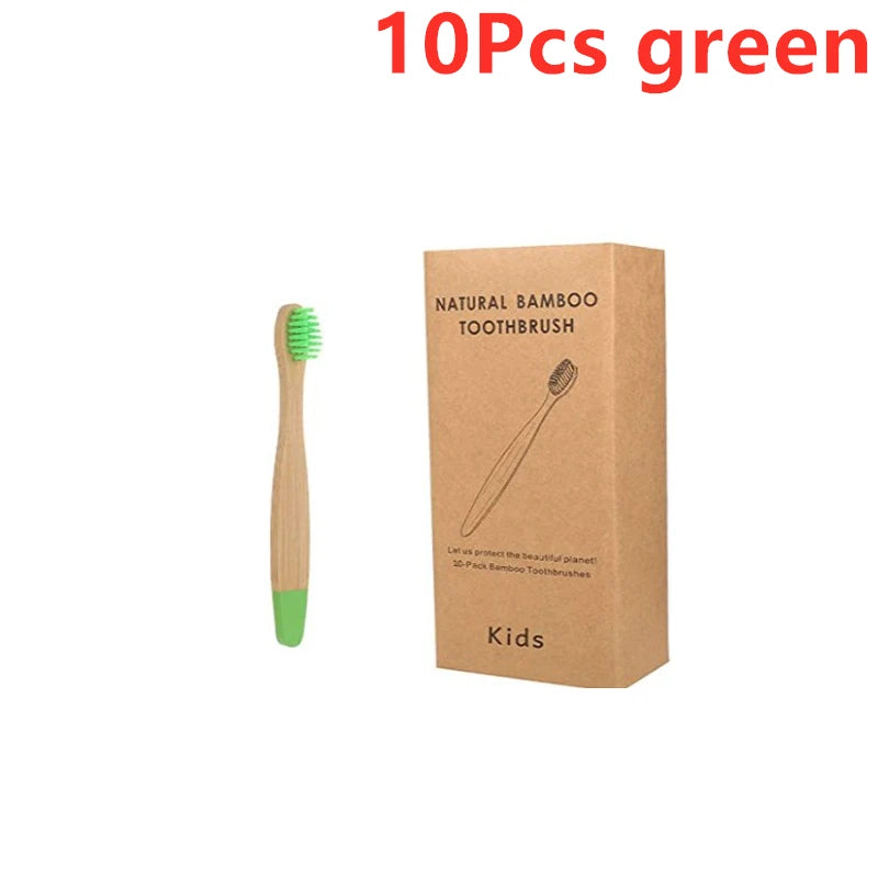 Organic Bamboo Toothbrush for Kids - Eco-Friendly Soft Bristle (10 Colors)