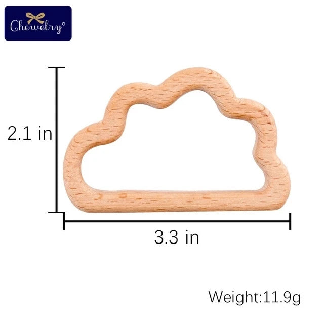 Wooden Animal Teether Set - Natural Beech Wood (10 Pieces)