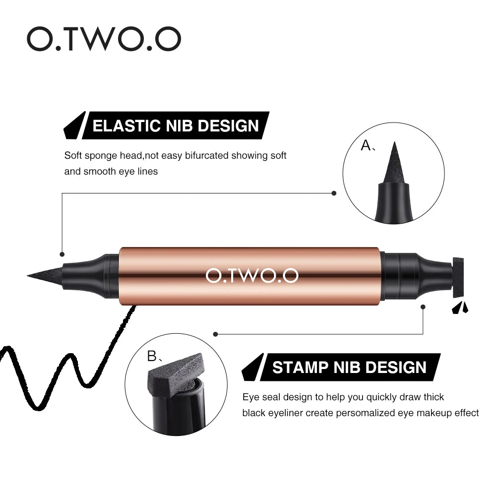 O.TWO.O Double-Ended Eyeliner Stamp Pen - Waterproof Fast Dry