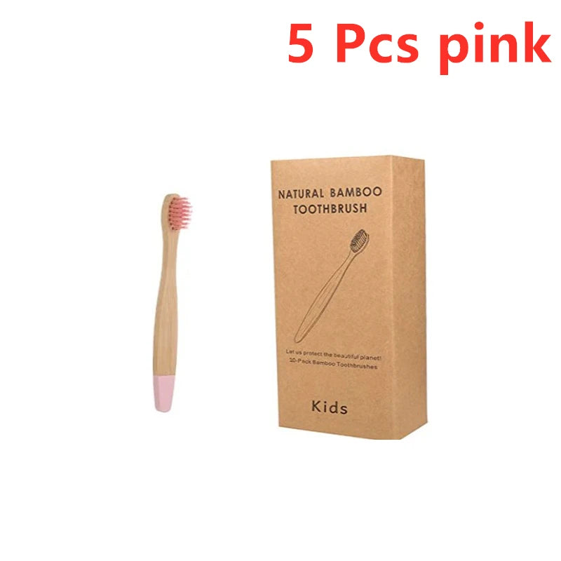 Organic Bamboo Toothbrush for Kids - Eco-Friendly Soft Bristle (10 Colors)