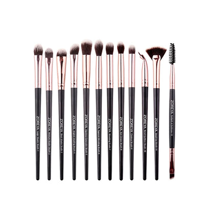 ZOREYA 7 Piece Black Makeup Brush Set - Eye & Face Kit