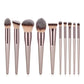 Champagne Makeup Brush Set - 14 Piece Foundation & Eye Kit