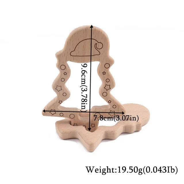 Wooden Animal Teether Set - Natural Beech Wood (10 Pieces)