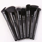 ZOREYA 7 Piece Black Makeup Brush Set - Eye & Face Kit