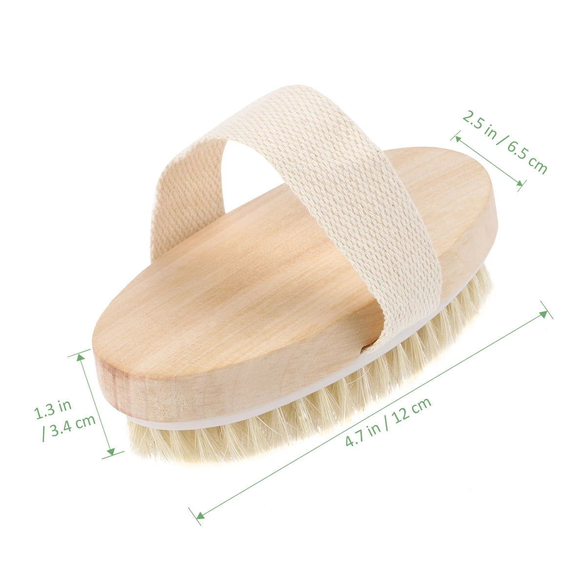 Natural Bristle Shower Brush - Wooden Dry Skin Body Brush for Spa
