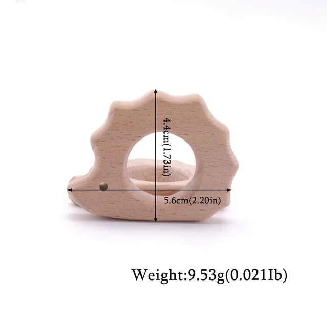 Wooden Animal Teether Set - Natural Beech Wood (10 Pieces)