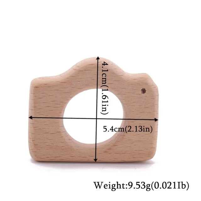 Wooden Animal Teether Set - Natural Beech Wood (10 Pieces)