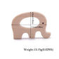 Wooden Animal Teether Set - Natural Beech Wood (10 Pieces)