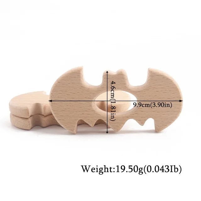 Wooden Animal Teether Set - Natural Beech Wood (10 Pieces)