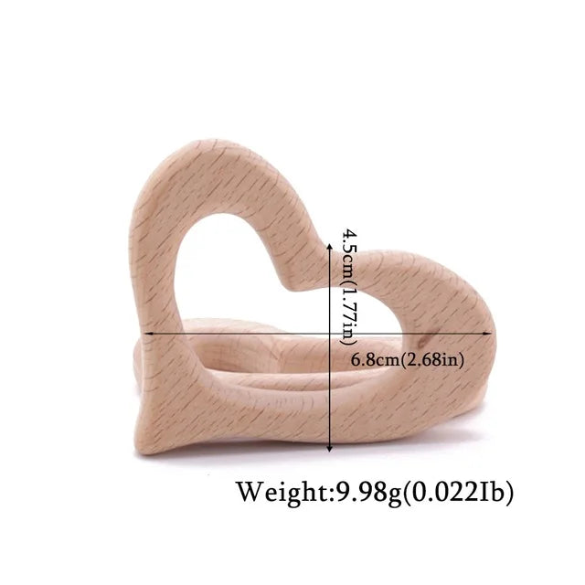 Wooden Animal Teether Set - Natural Beech Wood (10 Pieces)