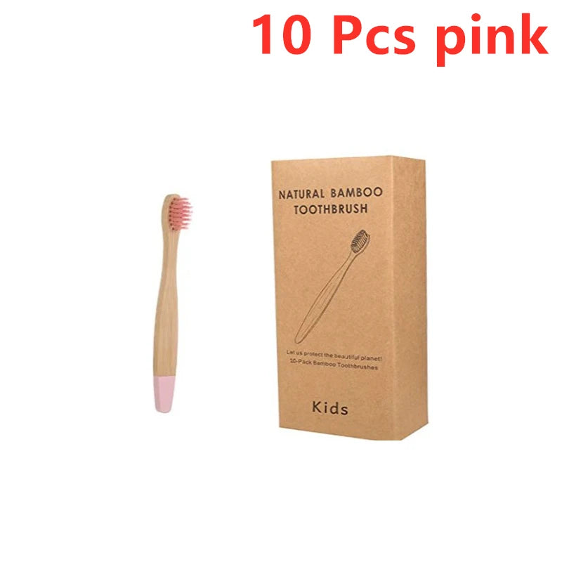 Organic Bamboo Toothbrush for Kids - Eco-Friendly Soft Bristle (10 Colors)