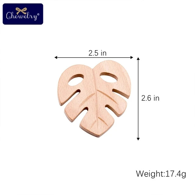 Wooden Animal Teether Set - Natural Beech Wood (10 Pieces)