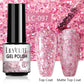 LILYCUTE 7ML Jelly Amber Gel Polish - Leopard Pattern Nail Art
