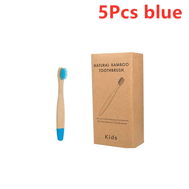 Organic Bamboo Toothbrush for Kids - Eco-Friendly Soft Bristle (10 Colors)
