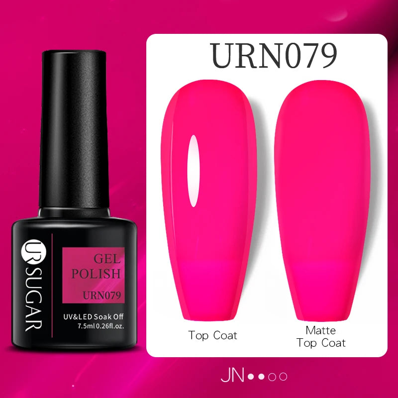 UR SUGAR 7.5ML Reflective Glitter Gel - Pink Sequins Nail Polish