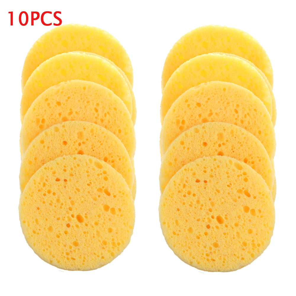 Natural Wood Pulp Makeup Sponge - Cellulose Cosmetic Puff Set