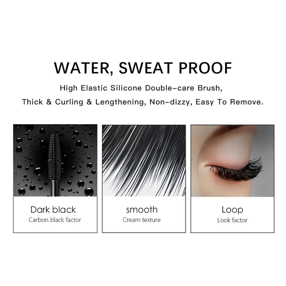 QIBEST 4D Silk Fiber Volume Mascara - Waterproof Curling & Thick