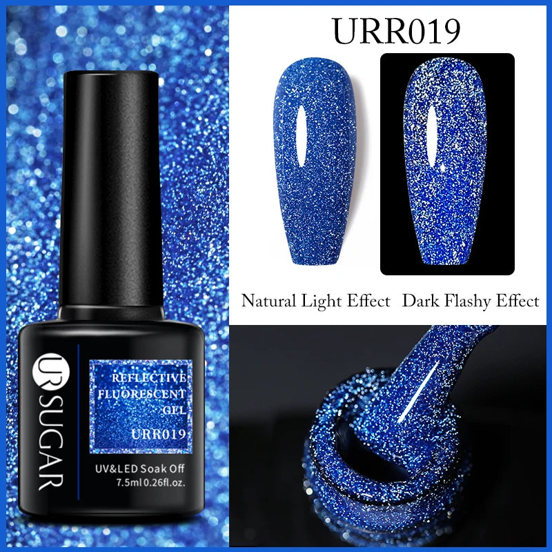 UR SUGAR 7.5ML Reflective Glitter Gel - Pink Sequins Nail Polish