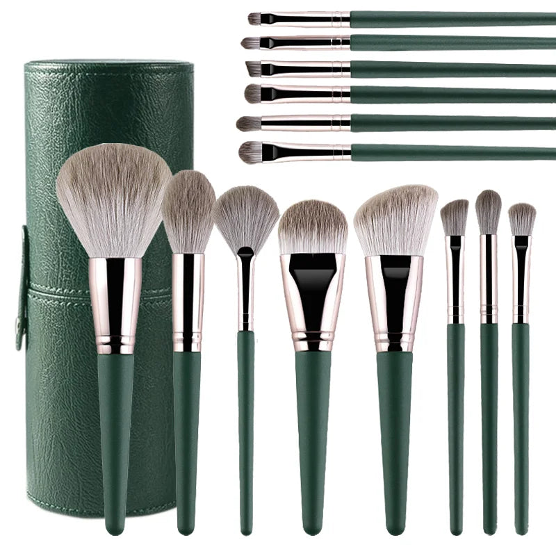 JTFIL 14 Piece Makeup Brush Set - Soft Fluffy Foundation & Eye Kit