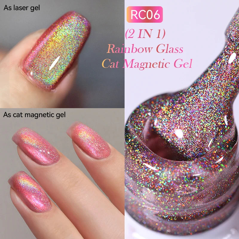 LILYCUTE 7ML 9D Cat Eye Magnetic Gel Polish - Iridescent Effect