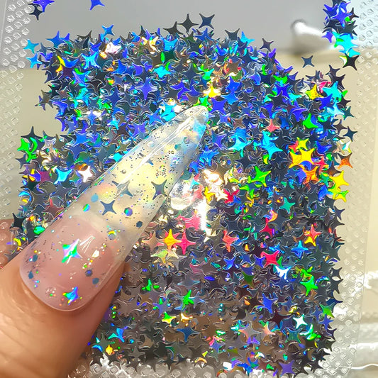 Holographic Nail Art Glitter - Laser Star Butterfly Sequins 2g