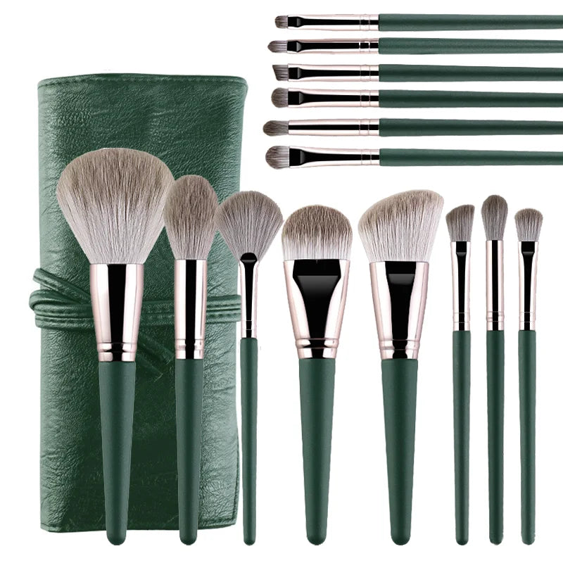 JTFIL 14 Piece Makeup Brush Set - Soft Fluffy Foundation & Eye Kit