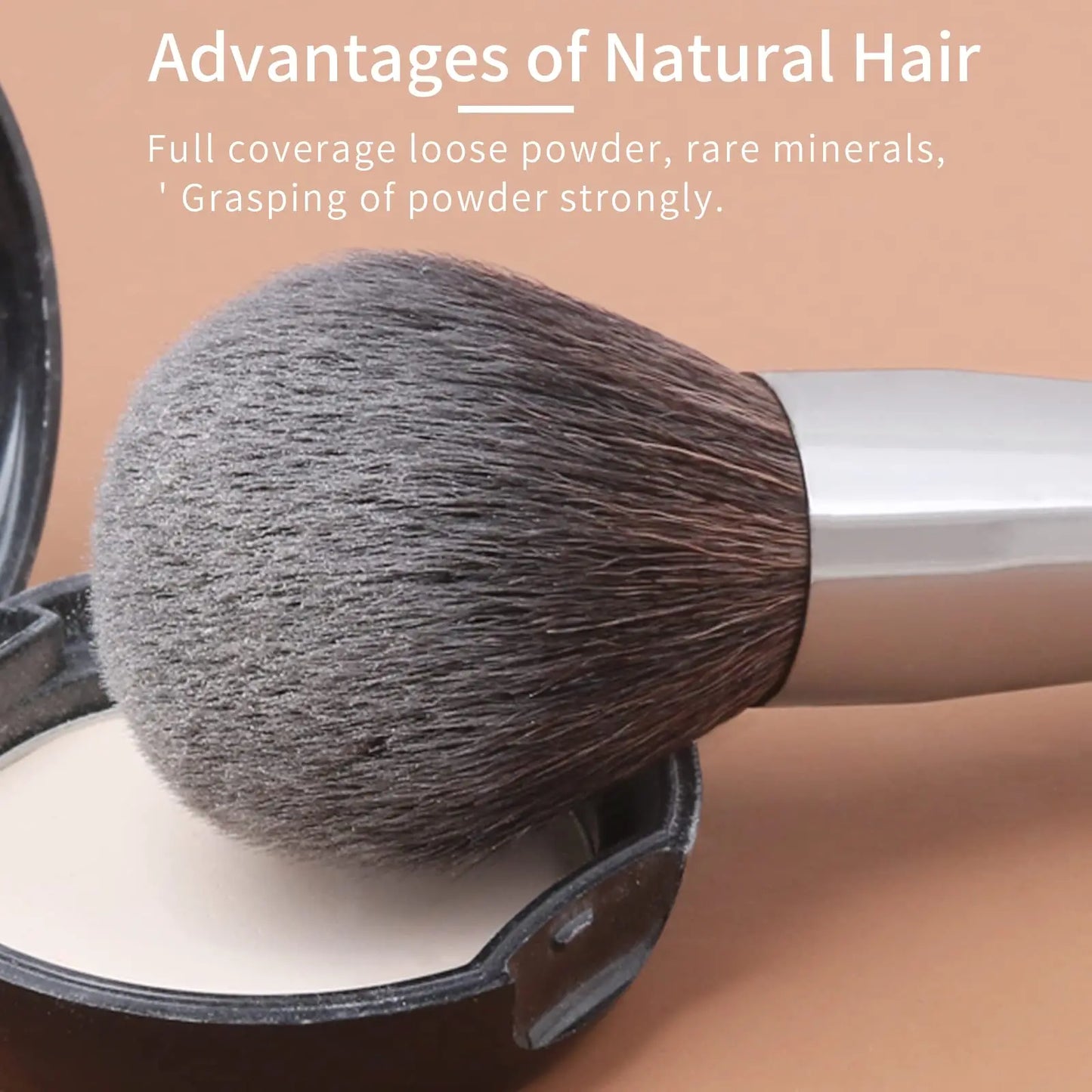 Natural Goat Hair Makeup Brush Set - 14 Piece Professional Kit