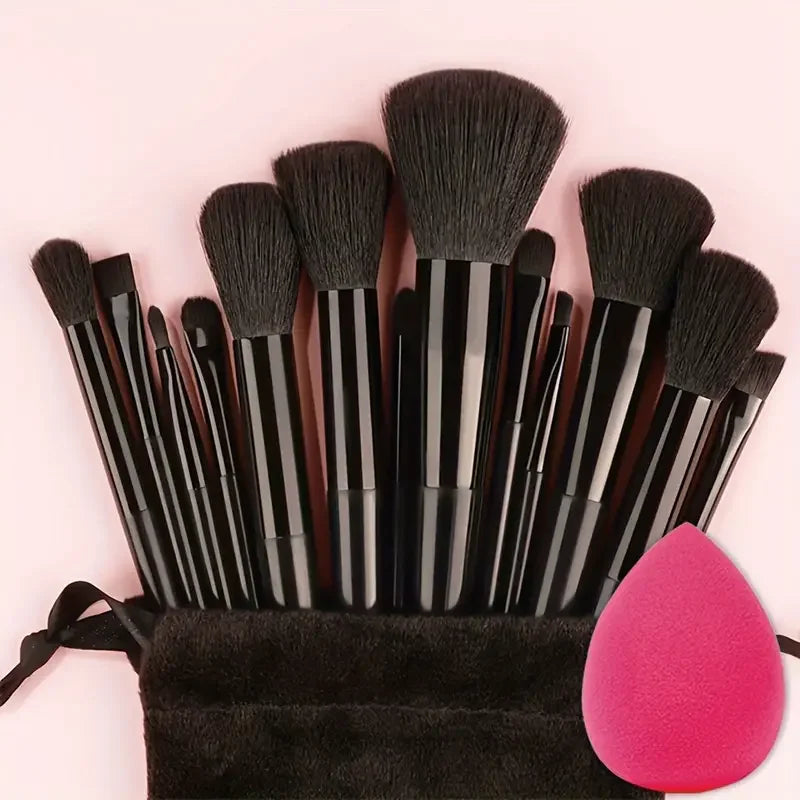 13 Piece Makeup Brush Set - Soft Fluffy Eye Shadow & Foundation Kit