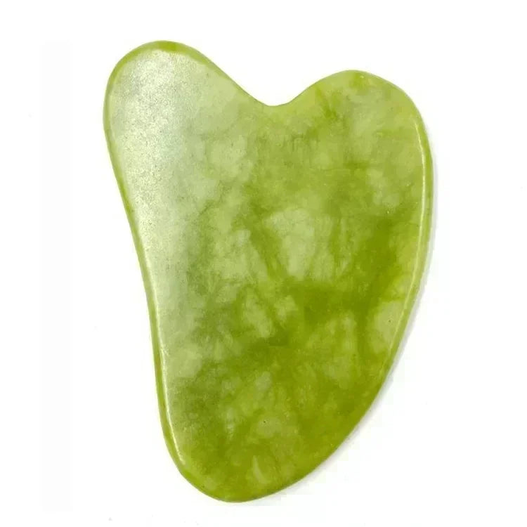 Natural Jade Roller and Gua Sha Set - Face Massage Tool for Lifting
