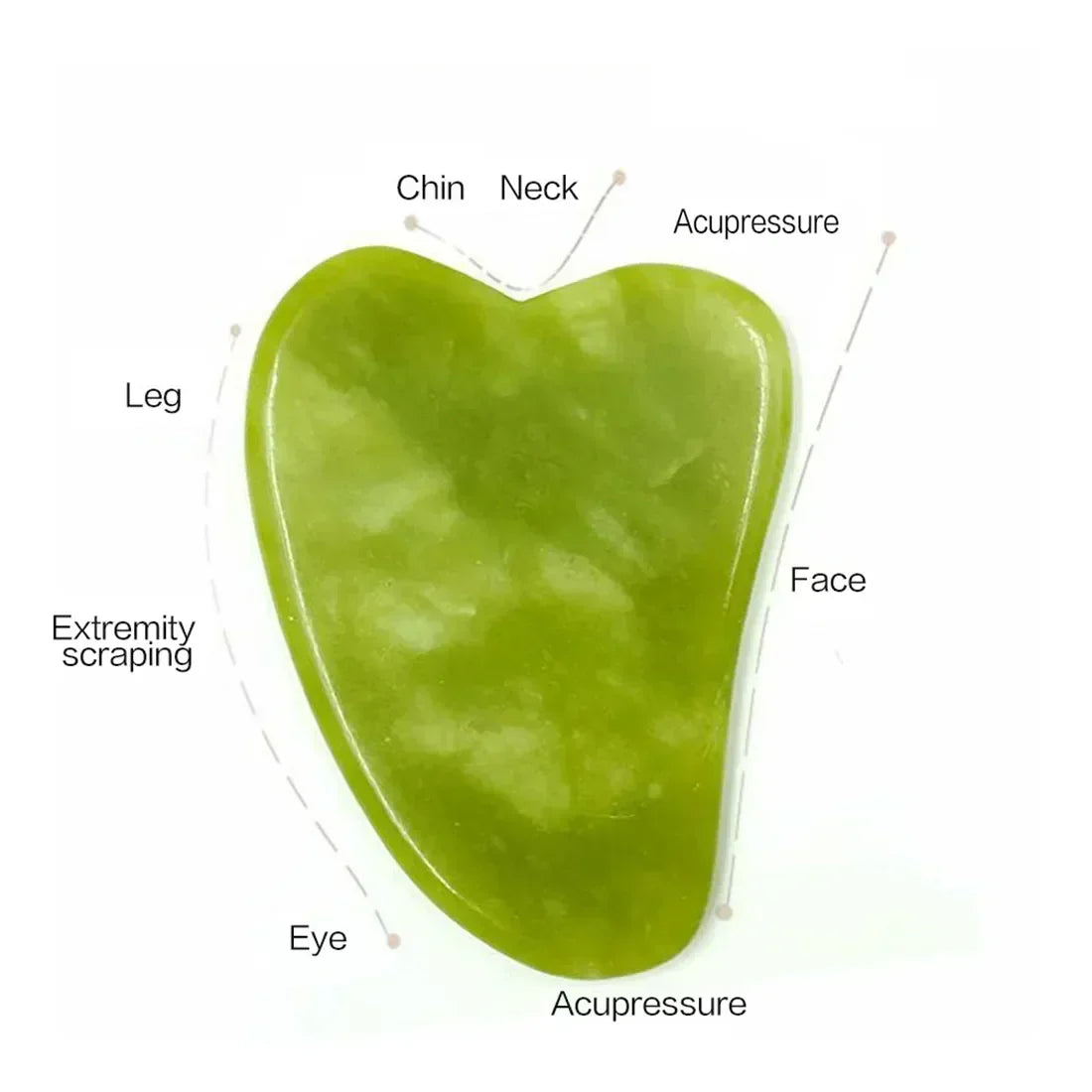 Natural Jade Roller and Gua Sha Set - Face Massage Tool for Lifting