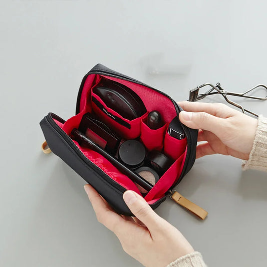 Korean Style Cosmetic Bag - Waterproof Solid Color Makeup Organizer Pouch