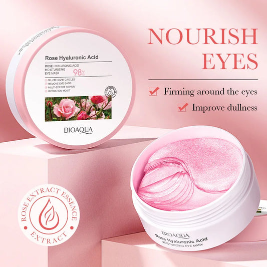 BIOAQUA Rose Hyaluronic Acid Eye Mask - 60 Patches
