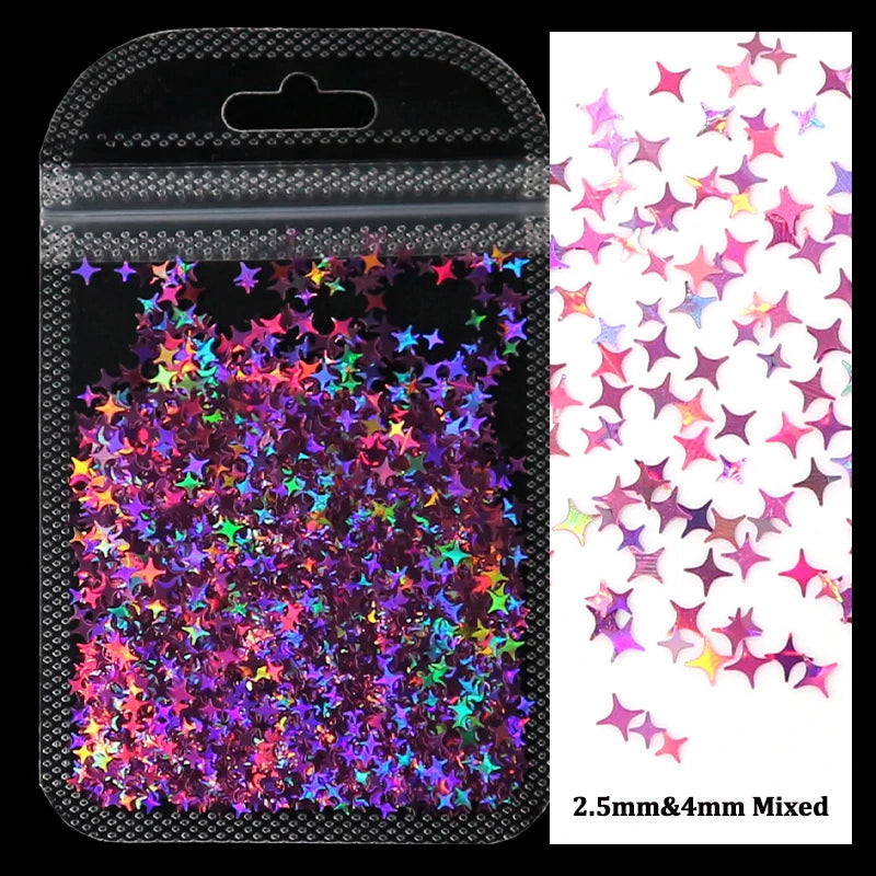 Holographic Nail Art Glitter - Laser Star Butterfly Sequins 2g