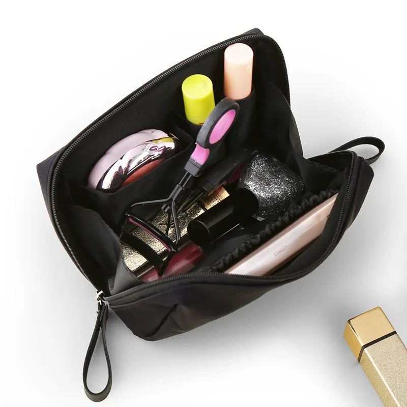 Korean Style Cosmetic Bag - Waterproof Solid Color Makeup Organizer Pouch
